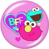 20MM   Cartoon   Sesame  Friends  Print   glass  snaps buttons