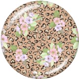 20MM  Flower   Sunflower    Print   glass  snaps buttons