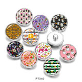 20MM  skull   Halloween   Pattern  Print   glass  snaps buttons