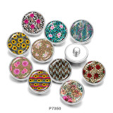 20MM  Flower   Sunflower    Print   glass  snaps buttons
