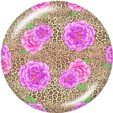20MM  Flower   Sunflower    Print   glass  snaps buttons