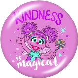 20MM   Cartoon   Sesame  Friends  Print   glass  snaps buttons