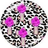 20MM  Flower   Sunflower    Print   glass  snaps buttons