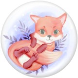 20MM    Elephant  Unicorn  Print   glass  snaps buttons