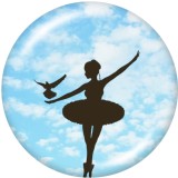 20MM   Dance  Deer  Unicorn  Print   glass  snaps buttons