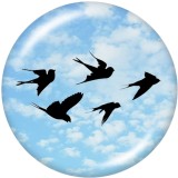 20MM   Dance  Deer  Unicorn  Print   glass  snaps buttons