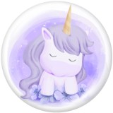 20MM    Elephant  Unicorn  Print   glass  snaps buttons
