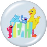 20MM   Cartoon   Sesame  Friends  Print   glass  snaps buttons