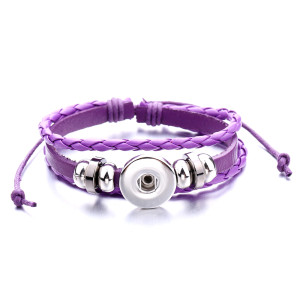 1 buttons leather with rhinestone new type adjustable Bracelet fit 20mm snaps chunks