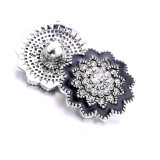 20MM Christmas mother's day design metal snap silver  Plated with Rhinestone snap button
