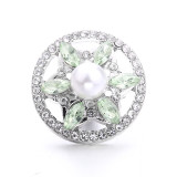 20MM  design metal snap silver  Plated with Rhinestone snap button