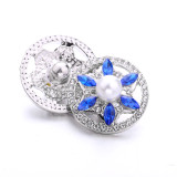 20MM  design metal snap silver  Plated with Rhinestone snap button