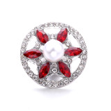 20MM  design metal snap silver  Plated with Rhinestone snap button