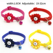 Pet Bell Flower Collars Dog Collars Collars Cat Collars Accessories fit  1 18&20MM snap buttom snap jewelry
