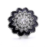 20MM Christmas mother's day design metal snap silver  Plated with Rhinestone snap button