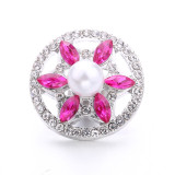 20MM  design metal snap silver  Plated with Rhinestone snap button