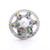 20MM  design metal snap silver  Plated with Rhinestone snap button