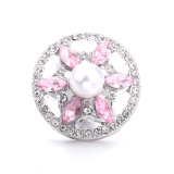 20MM  design metal snap silver  Plated with Rhinestone snap button