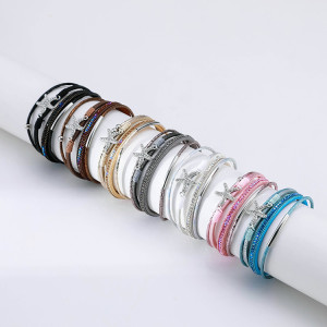 Multilayer bracelet personality fashion diamond starfish bracelet ladies leisure holiday style small round bead jewelry