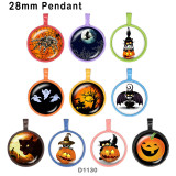 10pcs/lot  Halloween   glass picture printing products of various sizes  Fridge magnet cabochon