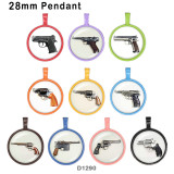 10pcs/lot   Pistol   glass picture printing products of various sizes  Fridge magnet cabochon