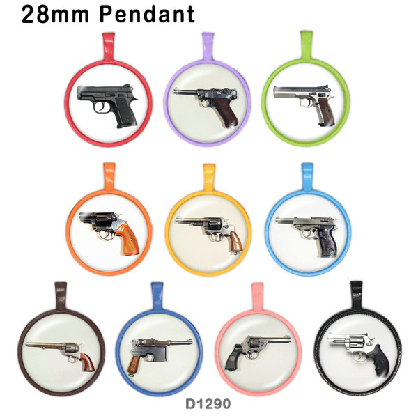 10pcs/lot   Pistol   glass picture printing products of various sizes  Fridge magnet cabochon