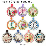 10pcs/lot  Eiffel   Tower  glass picture printing products of various sizes  Fridge magnet cabochon