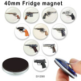 10pcs/lot   Pistol   glass picture printing products of various sizes  Fridge magnet cabochon