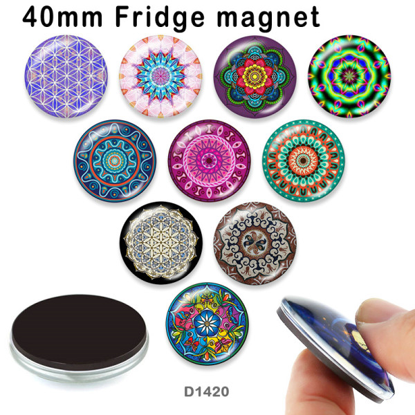 10pcs/lot   Flower  glass picture printing products of various sizes  Fridge magnet cabochon