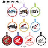 10pcs/lot  motorcycle Car  glass picture printing products of various sizes  Fridge magnet cabochon