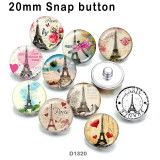10pcs/lot  Eiffel   Tower  glass picture printing products of various sizes  Fridge magnet cabochon