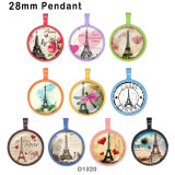 10pcs/lot  Eiffel   Tower  glass picture printing products of various sizes  Fridge magnet cabochon