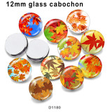 10pcs/lot   maple  leaves   glass picture printing products of various sizes  Fridge magnet cabochon