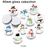 10pcs/lot  Snowman   glass picture printing products of various sizes  Fridge magnet cabochon