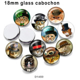 10pcs/lot   Cat  glass picture printing products of various sizes  Fridge magnet cabochon