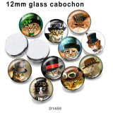 10pcs/lot   Cat  glass picture printing products of various sizes  Fridge magnet cabochon