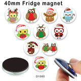 10pcs/lot  Cartoon  Owl  glass picture printing products of various sizes  Fridge magnet cabochon
