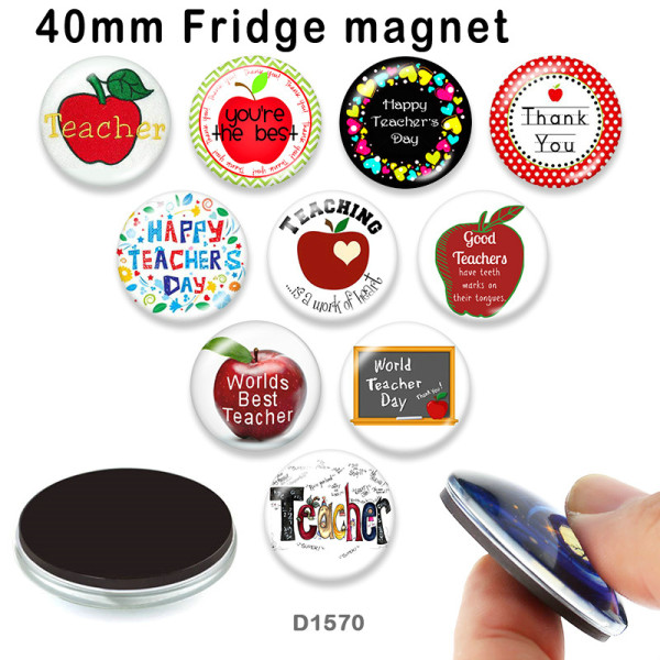 10pcs/lot words  Apple  glass picture printing products of various sizes  Fridge magnet cabochon