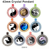 10pcs/lot  Black and white  glass picture printing products of various sizes  Fridge magnet cabochon