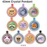 10pcs/lot  Cartoon  Elephant  Owl glass picture printing products of various sizes  Fridge magnet cabochon