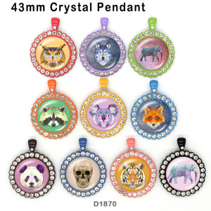 10pcs/lot  Cartoon  Elephant  Owl glass picture printing products of various sizes  Fridge magnet cabochon
