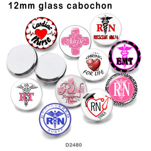 10pcs/lot  Nurse  glass picture printing products of various sizes  Fridge magnet cabochon
