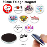 10pcs/lot  MOM  glass picture printing products of various sizes  Fridge magnet cabochon