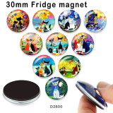 10pcs/lot  Cat  glass picture printing products of various sizes  Fridge magnet cabochon