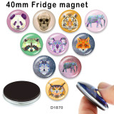 10pcs/lot  Cartoon  Elephant  Owl glass picture printing products of various sizes  Fridge magnet cabochon