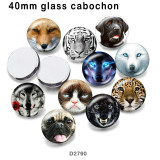 10pcs/lot  Cat  Wolf   Dog  glass picture printing products of various sizes  Fridge magnet cabochon