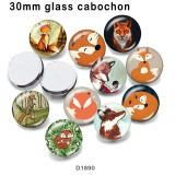 10pcs/lot  Fox   glass picture printing products of various sizes  Fridge magnet cabochon