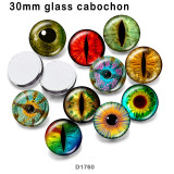 10pcs/lot  eye  color  glass picture printing products of various sizes  Fridge magnet cabochon