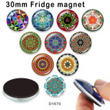 10pcs/lot  Flower  glass picture printing products of various sizes  Fridge magnet cabochon