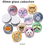 10pcs/lot  Cartoon  Elephant  Owl glass picture printing products of various sizes  Fridge magnet cabochon